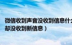 微信收到声音没收到信息什么原因（为什么有时候微信响了,却没收到新信息）