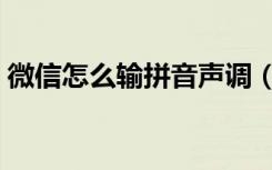 微信怎么输拼音声调（微信拼音怎么打声调）