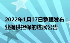 2022年1月17日整理发布：阳光城发布为子公司长沙中泛置业提供担保的进展公告