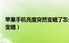 苹果手机亮度突然变暗了怎么回事（苹果手机亮度最高突然变暗）