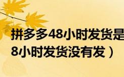 拼多多48小时发货是指揽收吗（拼多多承诺48小时发货没有发）