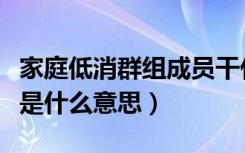 家庭低消群组成员干什么用的（家庭低消群组是什么意思）