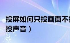 投屏如何只投画面不投声音设置（怎样投屏不投声音）