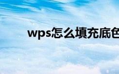 wps怎么填充底色（wps怎么填充）