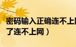 密码输入正确连不上网怎么解决（密码输入对了连不上网）