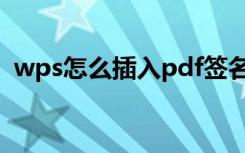 wps怎么插入pdf签名（wps怎么插入pdf）