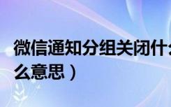 微信通知分组关闭什么意思（微信通知分组什么意思）