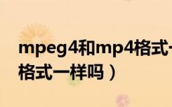 mpeg4和mp4格式一样吗（mpeg4和mp4格式一样吗）