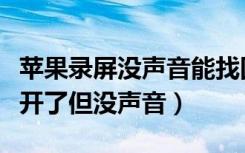 苹果录屏没声音能找回声音吗（苹果手机声音开了但没声音）