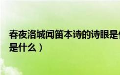 春夜洛城闻笛本诗的诗眼是什么（《春夜洛城闻笛》的诗眼是什么）