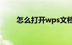 怎么打开wps文档（怎么打开wps）