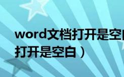 word文档打开是空白无法读取（word文档打开是空白）