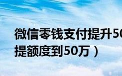 微信零钱支付提升50万额度教程（微信怎么提额度到50万）