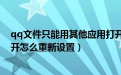 qq文件只能用其他应用打开怎么办（qq文件用其他应用打开怎么重新设置）