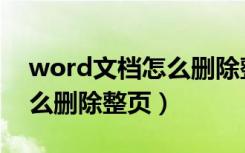 word文档怎么删除整页内容（word文档怎么删除整页）