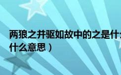 两狼之并驱如故中的之是什么意思（两狼之并驱如故的之是什么意思）