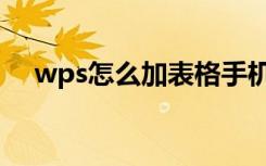 wps怎么加表格手机（wps怎么加表格）