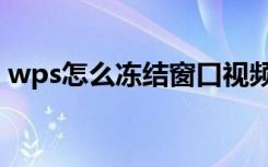 wps怎么冻结窗口视频（wps怎么冻结窗口）