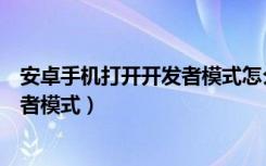 安卓手机打开开发者模式怎么关闭（安卓手机怎么关闭开发者模式）