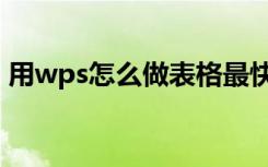 用wps怎么做表格最快（用wps怎么做表格）