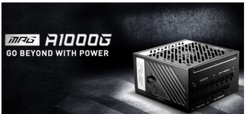 MSI 凭借其最新的 MPG A1000G 80 Plus 金牌认证单元进入 1000W PSU 领域