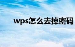 wps怎么去掉密码（wps怎么加密码）