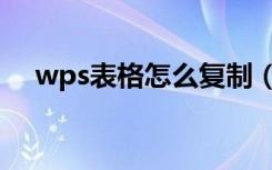 wps表格怎么复制（wps表格怎么复制）