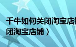 千牛如何关闭淘宝店铺退保证金（千牛如何关闭淘宝店铺）