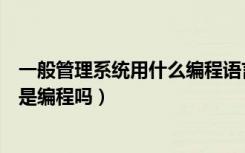 一般管理系统用什么编程语言开发（管理信息系统的开发就是编程吗）