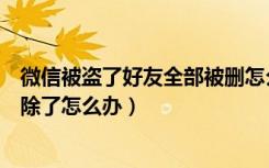 微信被盗了好友全部被删怎么办（微信被盗号了好友都被删除了怎么办）