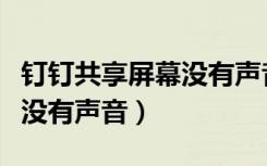 钉钉共享屏幕没有声音怎么办（钉钉共享屏幕没有声音）