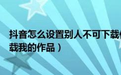 抖音怎么设置别人不可下载作品（抖音怎么设置别人不能下载我的作品）