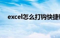 excel怎么打钩快捷键（excel怎么打钩）