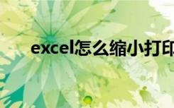 excel怎么缩小打印（excel怎么缩小）