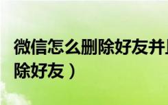 微信怎么删除好友并且加不回来（微信怎么删除好友）