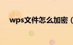 wps文件怎么加密（wps文件怎么加密）