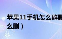 苹果11手机怎么群删短信（苹果11删软件怎么删）