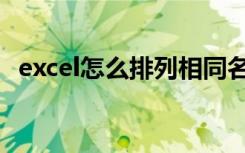 excel怎么排列相同名称（excel怎么排列）