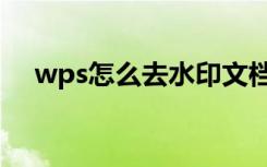 wps怎么去水印文档（wps怎么去水印）