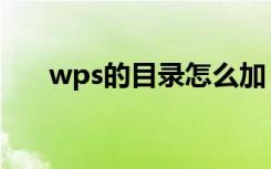 wps的目录怎么加（wps怎样加目录）