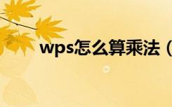 wps怎么算乘法（wps怎么算乘法）