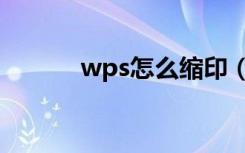 wps怎么缩印（wps怎么缩印）