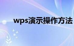 wps演示操作方法（wps演示怎么用）