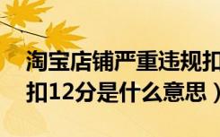 淘宝店铺严重违规扣12分怎么办（淘宝店铺扣12分是什么意思）