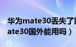 华为mate30丢失了别人捡到能用吗（华为mate30国外能用吗）