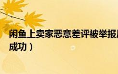 闲鱼上卖家恶意差评被举报后果（咸鱼举报卖家几个人才能成功）