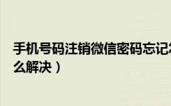 手机号码注销微信密码忘记怎么办（手机微信密码忘记了怎么解决）