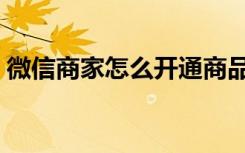 微信商家怎么开通商品（微信商家怎么开通）