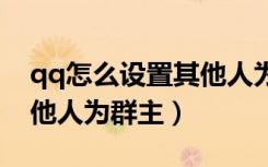 qq怎么设置其他人为群主（微信怎么设置其他人为群主）