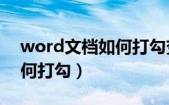 word文档如何打勾变成文字（word文档如何打勾）